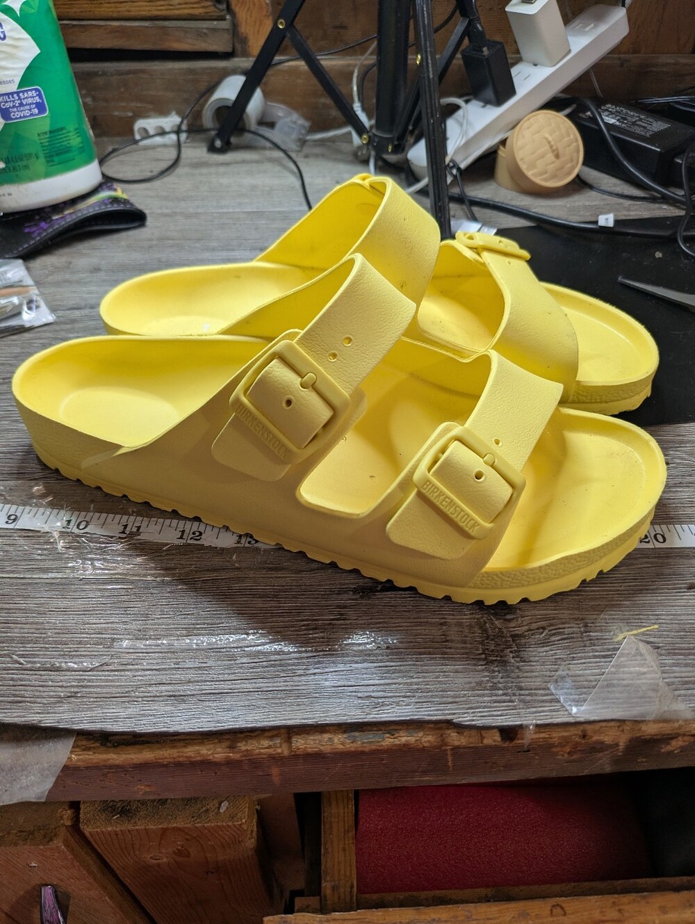 Birkenstock Arizona EVA Bright Yellow Sandals Size 44